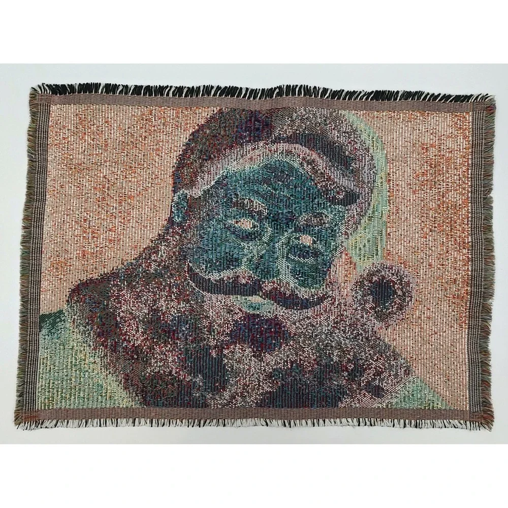 Vintage Tapestry Style Christmas Placemat Replacement Santa Claus Woven 90s USA